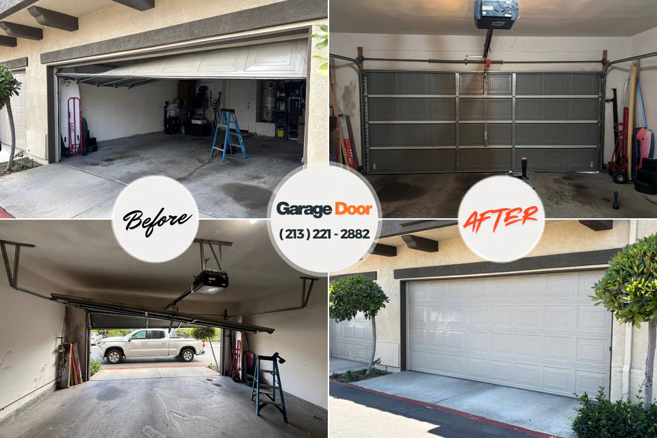 Before and after: garage door repair Greensburg, KY